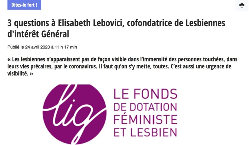 Covid-19 : l’urgence pour les lesbiennes (La LIG dans Komitid) Covid-19 : l’urgence pour les lesbiennes (La LIG dans Komitid)