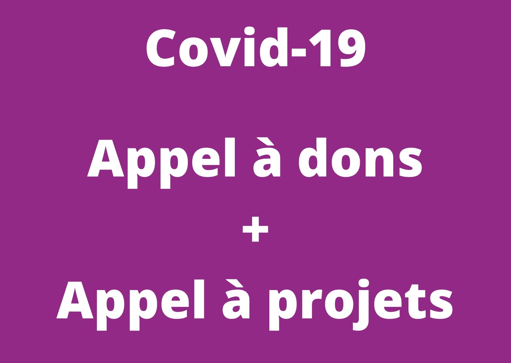 LIG appel à dons et projets Covid-19